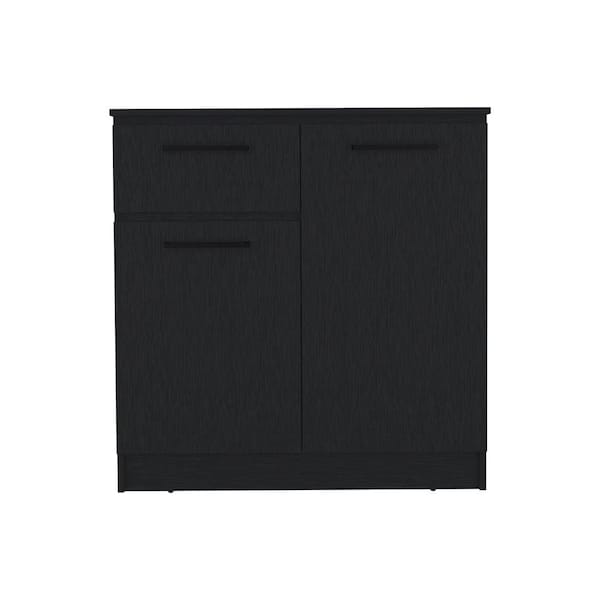 Tuhome Chicago Corner Bar Cabinet, Rack, Glass Door, Macadamia CLW9038 - main